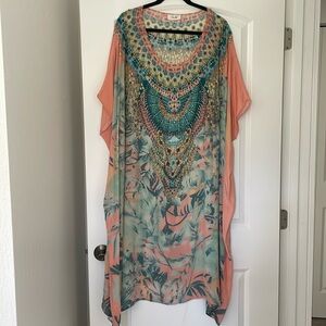 Camilla multi color caftan long dress one size